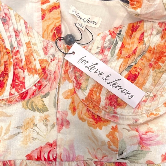 For Love and Lemons Peony Cropped Blouse and skirt set size Large - Picture 5 of 10